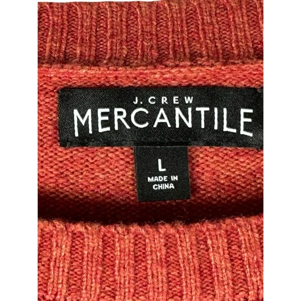 J. Crew Mercantile Lambswool Crewneck Pullover Sweater Rust Red Men’s Size Large